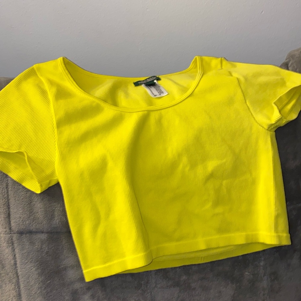Yellow crop top
